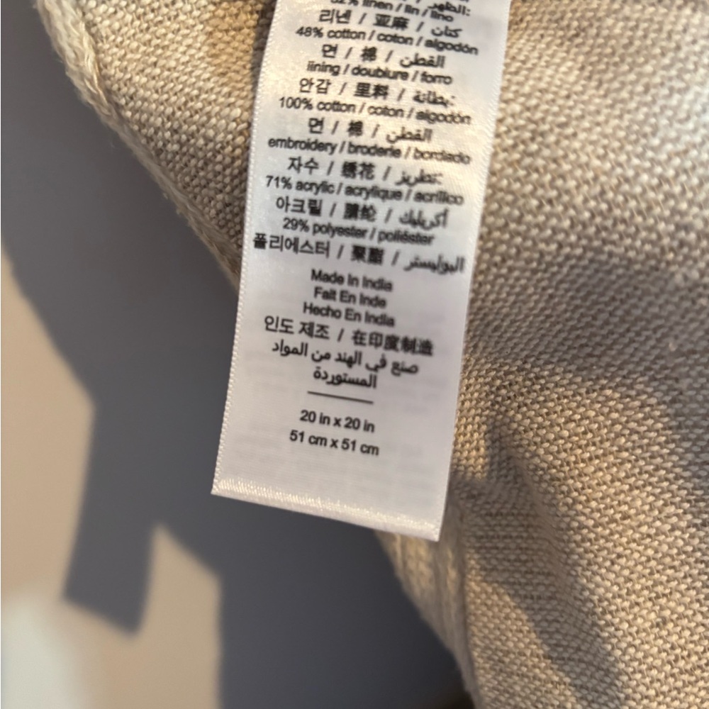 West Elm Set of Pillow Forms 20” x 20” w/Diagonal Zippers - Picture 7 of 7
